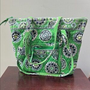 Vera Bradley Green Floral Tote Bag